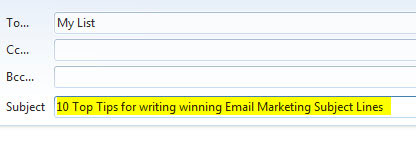 10 Top Tips for writing winning Email Marketing Subject Lines